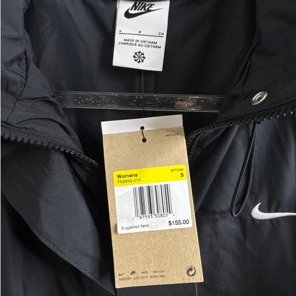 NWT Nike Sportswear Essential Black Trench Coat Women’s Size Small (FN2843-010) - Picture 12 of 15